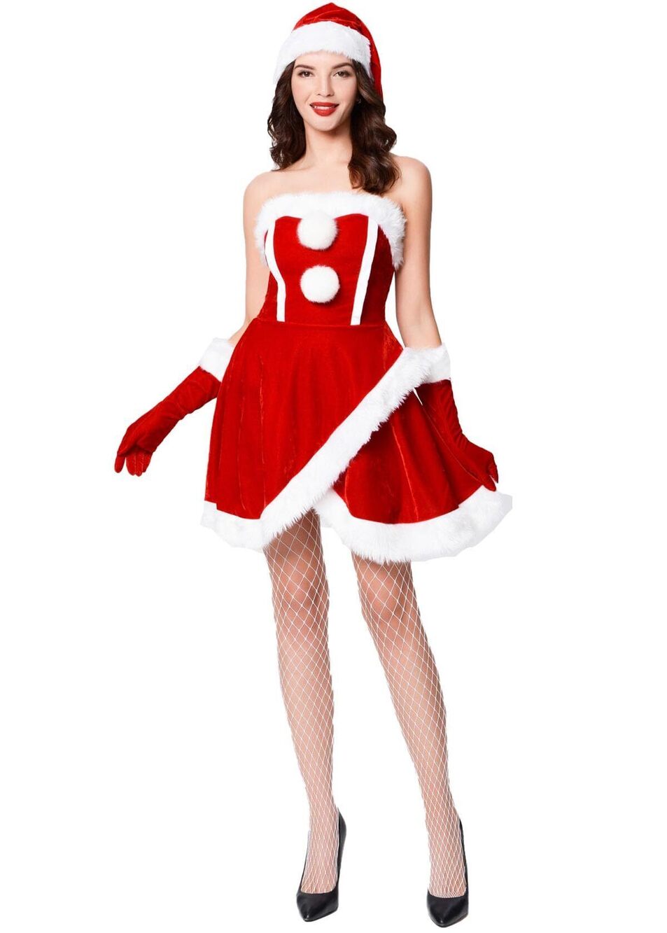 7835 Mrs Claus Costume Adult Christmas Costume Red Santa Costume Dress Mrs.